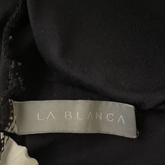 La Blanca Black Island Goddess Front Ruching One Piece Swimsuit Womens Size 12 - Picture 7 of 11